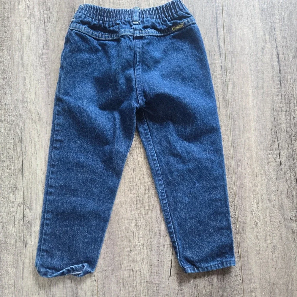 Vintage OshKosh Bgosh Kids Dark Wash Pleated Denim Jeans Made in USA 4T